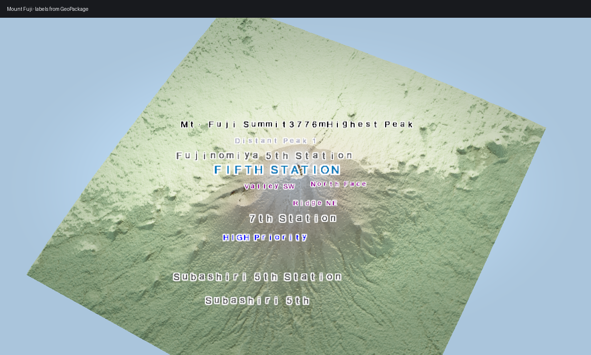 Mount Fuji labels preview